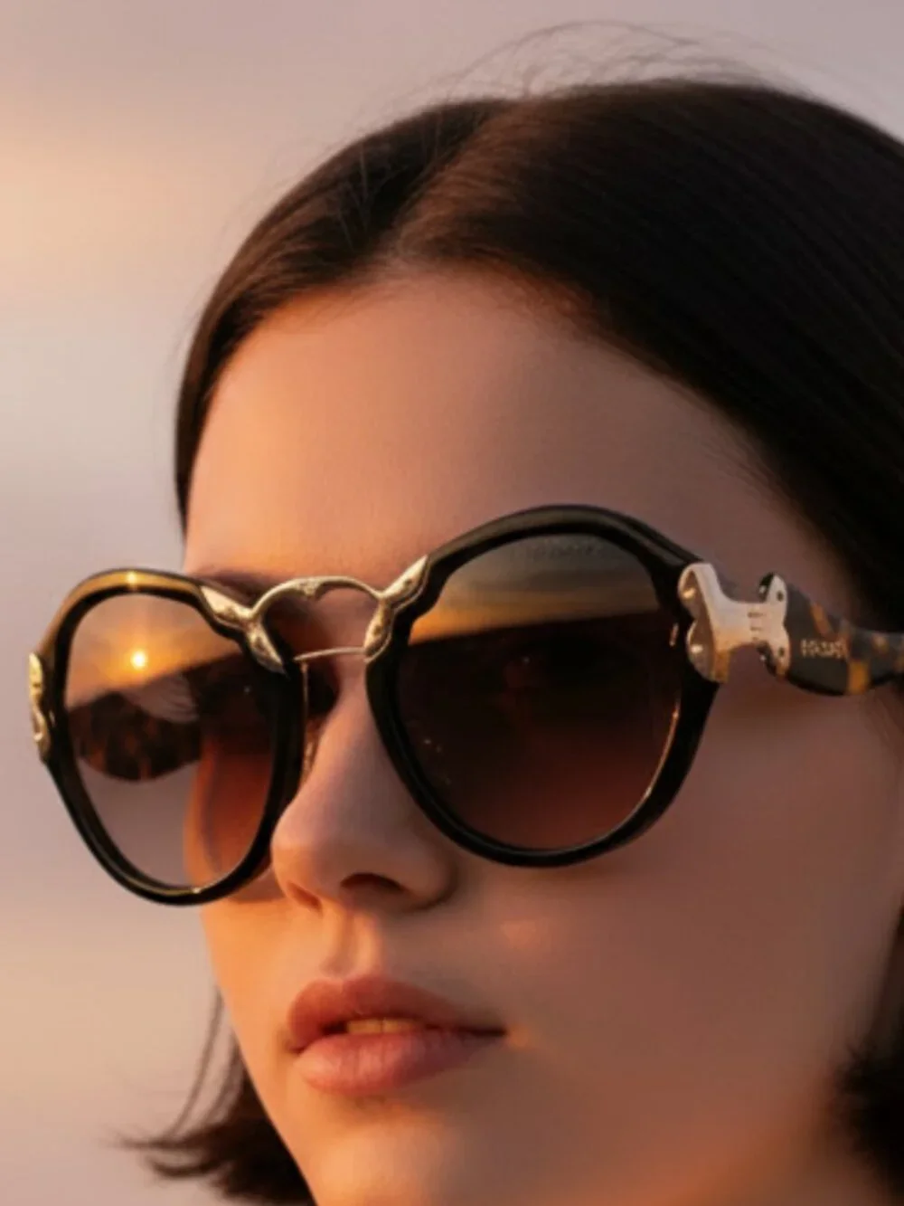 NWT Prada Butterfly SPR 09T TORTOISE/GOLD Sunglasses Auth